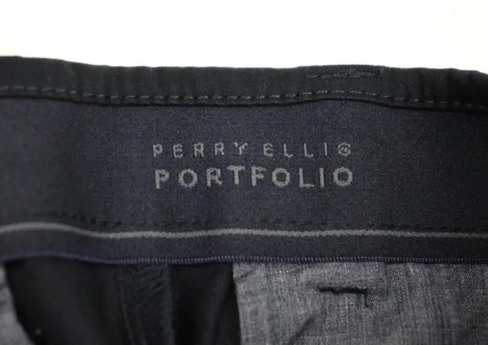 Perry Ellis Portfolio Pants Mens 30x29 Dark Sapphire Slim Fit Stretch Chino
